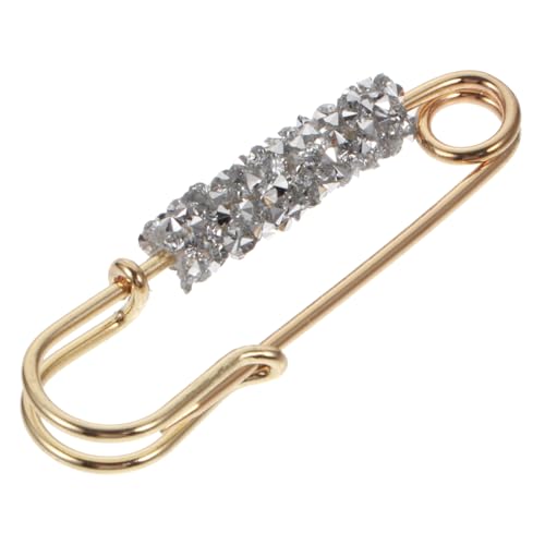 Alipis Delicate Rhinestone Waistline Pin Brooch for Women, Black Crystal Clothing Brooch Accessory with Gold, Small Size Clothes Decor Safety Pin for Sweaters and Cardigans