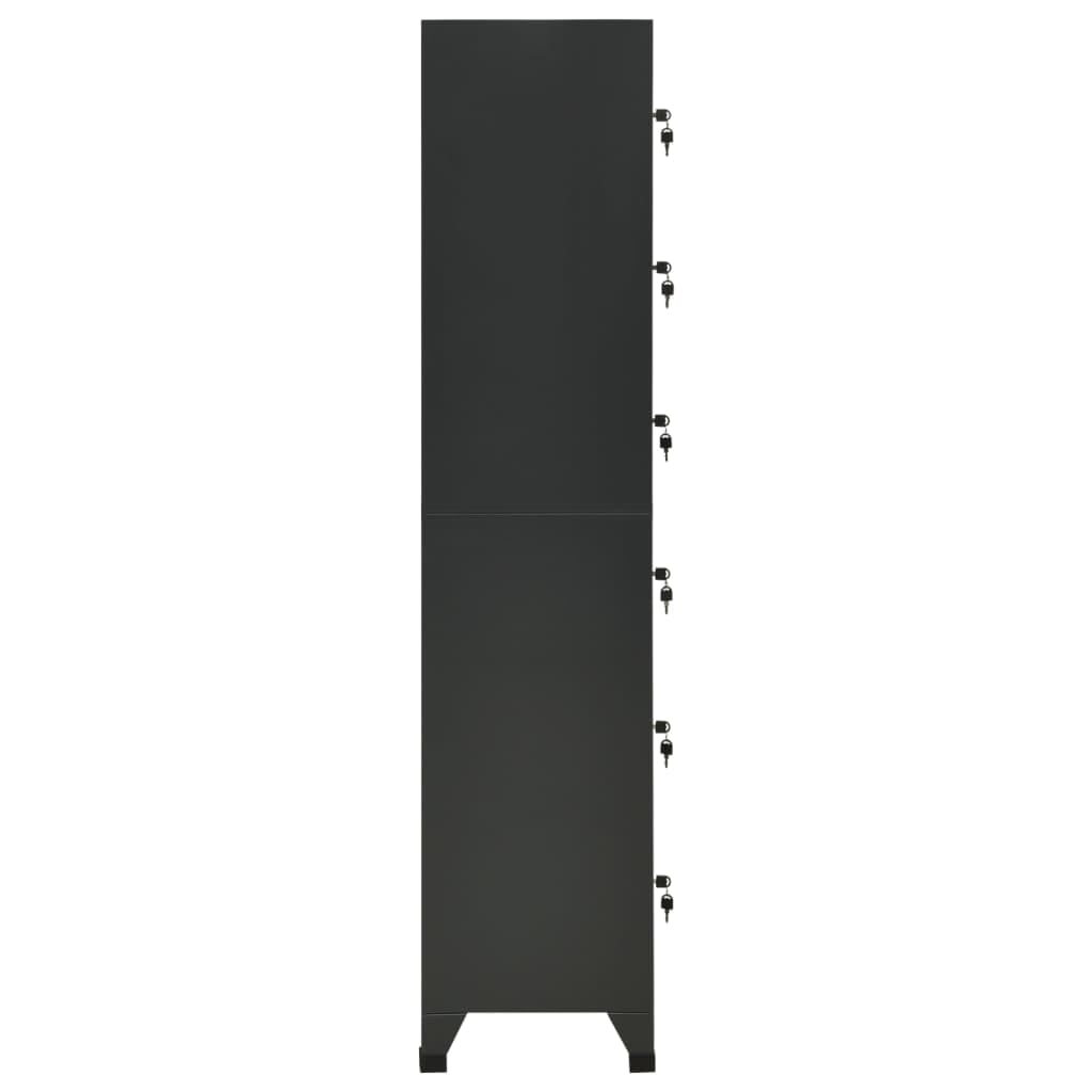 Armadio per armadietti Acciaio 38x40x180 cm Antracite | Porte chiudibili, prese d'aria, portaetichette, grande spazio di archiviazione, per scuola e ufficio