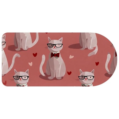Grand tapis de souris antidérapant avec motif chat mignon pour un confort de jeu optimal