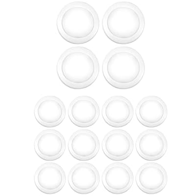 PARMIDA 5/6” Dimmable LED Disk Recessed Retrofit Ceiling Light 12-Pack 3000K (Soft White) and 4-Pack 3000K (Soft White)