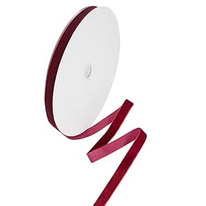 YASEO Burgunderrotes Samtband 1,6cm x 22,7m
