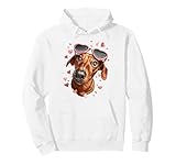 dachshund dog doxie - occhiali da sole a forma di cuore per san felpa con cappuccio