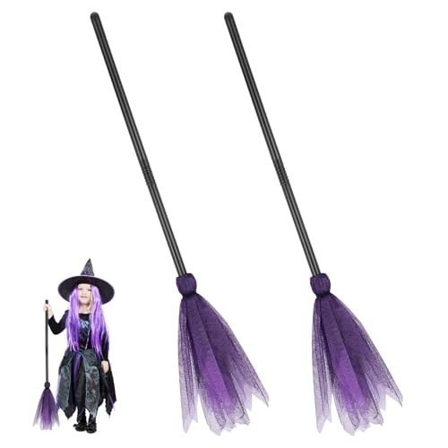 Escoba de bruja para fiestas de cosplay y noches de disfraces temáticos de Halloween Angoily