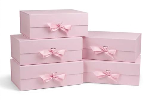 Boîte cadeau magnétique rose Emartbuy pour mariages et baptêmes raffinés