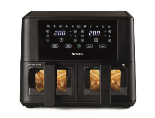 Ariete 4631 Friggitrice ad aria Doppia 9L, 2400W, Capacità totale 9L, 11 programmi, Multifunzione...