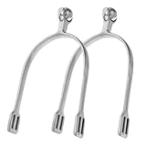 PRETYZOOM Edelstahl Pferdesporen mit Rollkugel 1 Paar Englische Reitsport Sporn Verstellbarer Sporen für Herren Sanftes Design für Training und Wettkampf