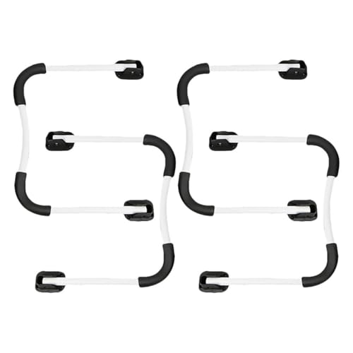 VILLFUL Patas Plegables para Mesa Pequeña de Metal en Forma de U, 2 Juegos (4 Patas) Acabado Claro y Negro Antideslizante, Soporte Resistente para Escritorio, Cama y Muebles DIY
