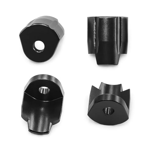4Pcs Aluminum Alloy Shock Absorber Cap Protector for Arrma 1/14 Mini Mojave 1/18 Typhon Granite GROM RC Car Anti-Collision Cap (Black)