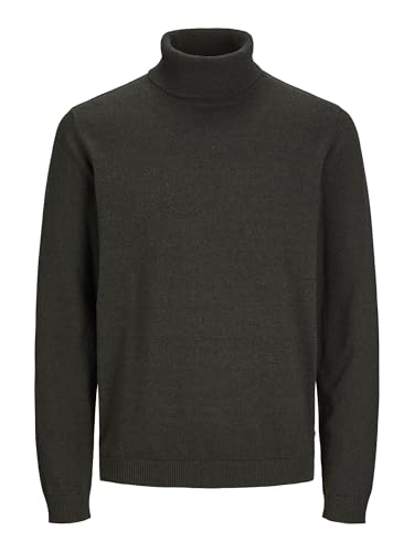 JACK & JONES Jjebasic Knit Roll Neck Noos Maglione Lavorato a Maglia, Forest Night/Detail:Twisted W. Black, M Uomo