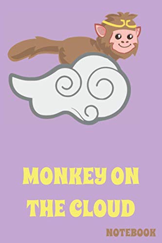 Monkey on the Cloud Notebook - Light Purple - Yellow - College Ruled
