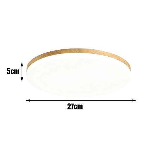 Lámpara de techo impermeable para techos bajos con acabado de madera 18W 8