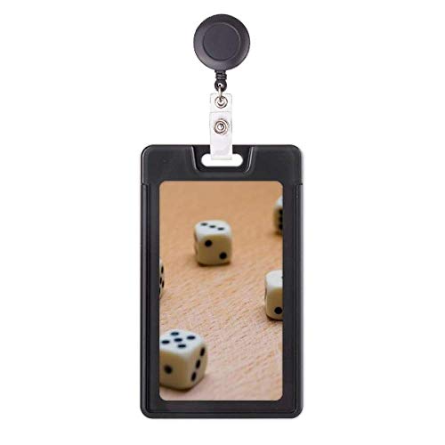 Porte-badge rétractable en bois dés de jeu pour cartes d'accès