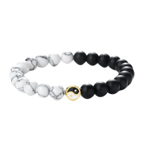 Bracelet de perle en cristal réel pour engagement bicolore extensible