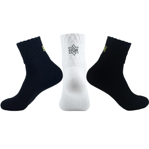 Eiatmoi Bubble Texture Slouch Crew Socks, Combed Cotton Breathable Gym Socks, Embroidery Logo for Running, Workout, Casual