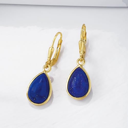 Ross-Simons Lapis Teardrop Earrings in 18kt Gold Over Sterling3