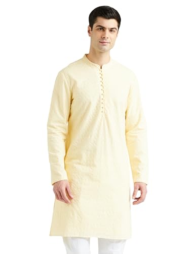 Image of Symbol Premium Men Cotton Embroidered Long Kurta