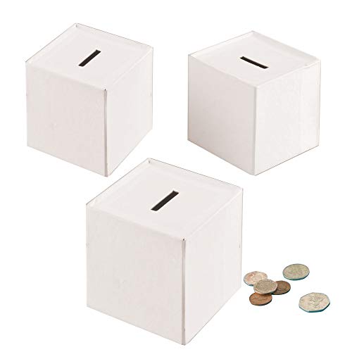 Baker Ross Tirelires en Forme de Cube à décorer (Paquet de 3) - Loisirs créatifs pour Enfants