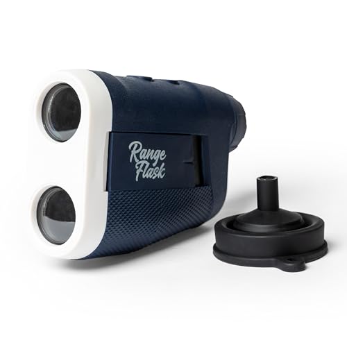 CaddyFlask Range Flask – Golf Flask Shaped Like a Rangefinder, 7oz Stainless Steel Interior with Magnetic Cap & Sides, Collapsible Funnel Included – Portable Gift for Men and Golfers