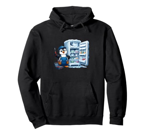 Funny Penguin Fridge Repair Freezer Technician Pullover Hoodie
