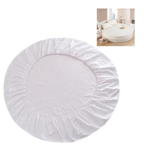 Housse de Matelas Double Housse de Matelas Ronde imperméable Housse de Matelas de Couleur Unie Couvre-lit Rond Drap-Housse Rond protège Matelas Couvre-lit...