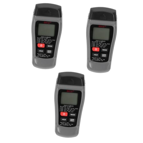 DIYEAH 3 Pièces testeur d'humidité mur détection Gauge d'humidité numérique hygromètre Moudin d'humidité en bois humidimètre pour plantes en pot Plastique Grey