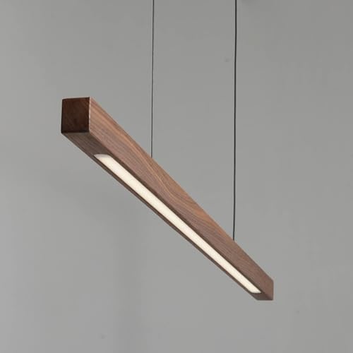 Chandelier suspendu en bois et luminaire LED au design épuré