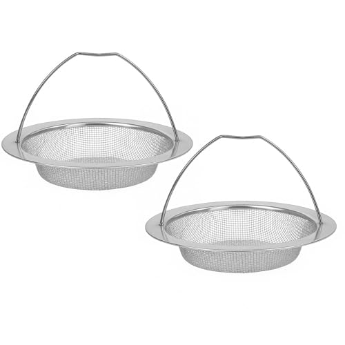 Annlpoy 2 pièces Filtre evier Cuisine Grille evier Cuisine 11cm avec poignée de Transport, Filtre de lavabo Inoxydable et résistant à la Corrosion,...