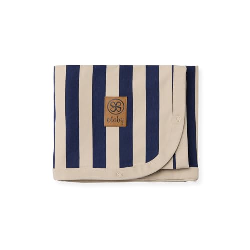 Cloby Multifunktionale Babydecke - Kinderdecke mit UV-Schutz (UPF 50+) - UV-Decke - Navy Stripe - blau/beige (95x73 cm)