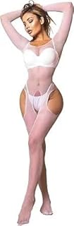 Women's Mesh Bodystocking Lingerie, Fishnet Bodysuit with Stretchy Fit & High Waist for Valentine Gift, Bridal Shower, Bac...