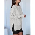 ANRABESS Women Oversized Sweatshirts Thumbhole Long Sleeve Hoodies Shirts 2025 Fall Side Slit Pullover Top Teen Y2k Outfits - Image 3