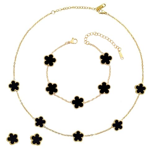 ZHITENG Ensemble de Bijoux Trèfle à Cinq Feuilles,...
