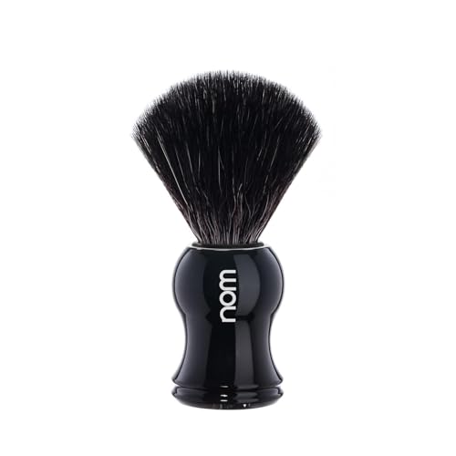 NOM Gustav Shaving Brush | Vegan Shave Brush for Shaving soaps and creams | sustainable eco-friendly and reusable |Exfoliating Shaving Brush | Black handle image 4