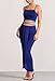 HUUSA Women's Sexy Sleeveless Crewneck Party Tank Dress Elegant Ruched Empire Waist 2 Piece Soft Slit Maxi Formal Skirt Dresses Royal Blue L
