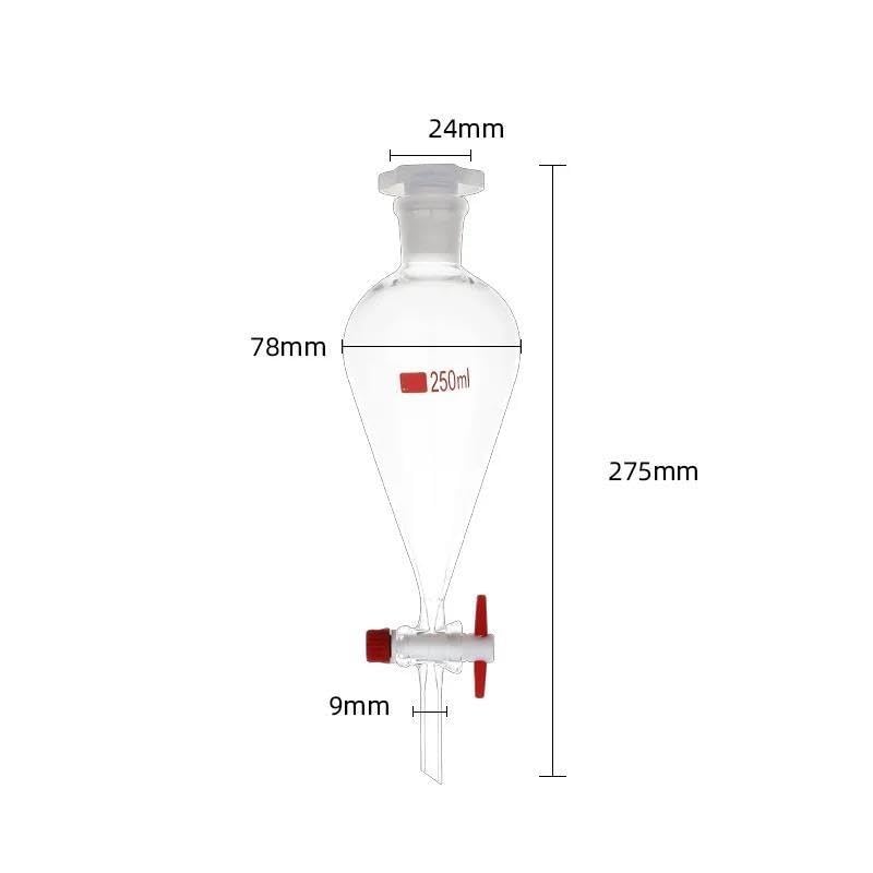 Embudo de separación con pistón de PTFE