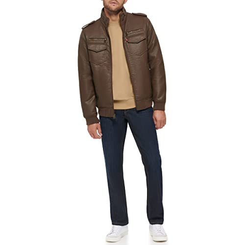 Image of Levi's Men's Vintage Deer Faux Leather Aviator Bomber (Standard and Big & Tall)