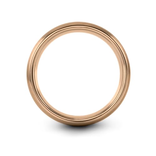 Tungsten Wedding Band Ring 6mm for Men Women Comfort Fit Blue Round Domed Brushed2