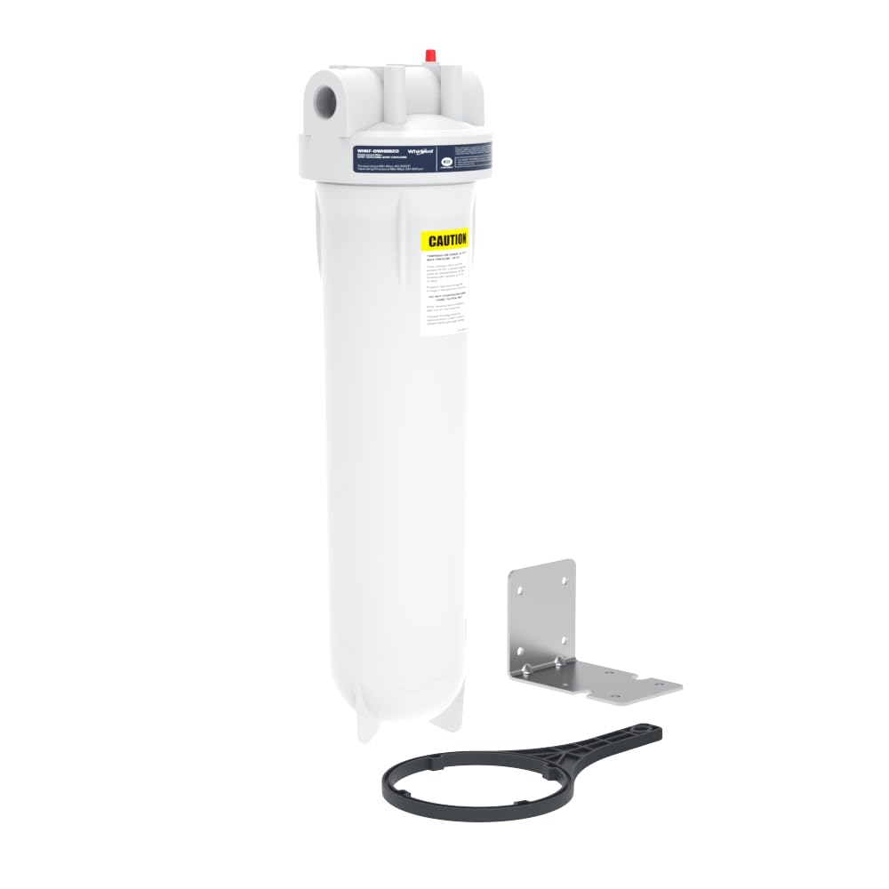 Whirlpool Carcasa de filtro de agua para toda la casa de 20 x 4.5 pulgadas, sistema certificado NSF para filtro de carbono de sedimentos, prefiltración del hogar para agua de pozo y ciudad, puerto de