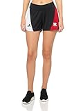 adidas Women's NCAA Designed for Training Logo Woven Shorts, Black/Team Power Red/White/Rutgers University