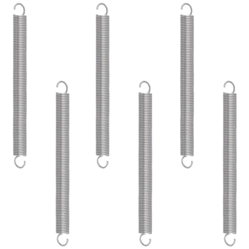 Image of Mcredy 6 Pcs Extension Springs with Hook Ends Stainless Steel 4.72 Inch Small Spring Assortment Kit Mechanical Compression Spring for Home Repairs