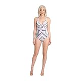 Nanette Lepore Womens Abstract Floral Print One-Piece Bathing Suit Swimsuit Purple 4