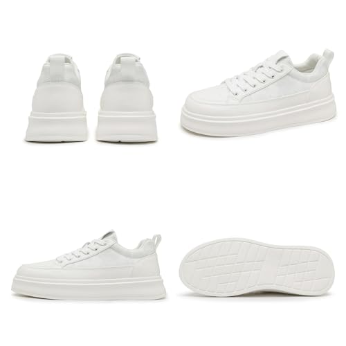 Men's Fashion Breathable Mesh Leather Lace Up Sneakers Casual Retro Non Slip Round Toe Platform Driving Walking Sneakers2