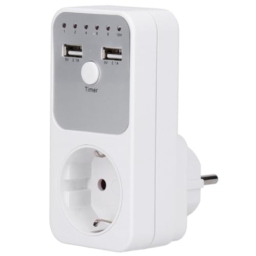 180~260V 13A USB Temporizador Salida programable Digital 24 Horas Temporizador mecánico enchufable Temporizador Inteligente Interruptor Acuario con conexión a Tierra Accesorio Enchufe para (1#)