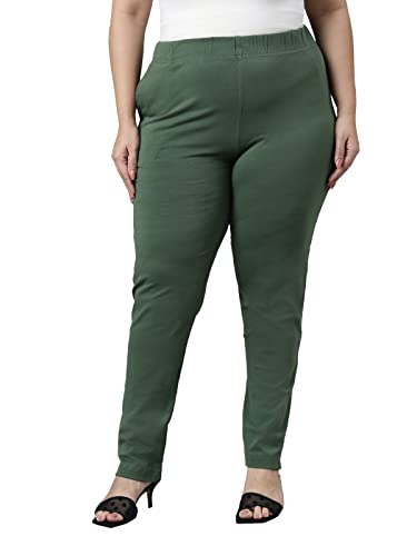 Image of GO COLORS Women Solid Cotton Mid Rise Kurti Pants - 3X