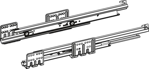 Coulisses actro avec silent system - Pour tiroir de profondeur : 500 mm - Charge : 60 kg - HETTICH
