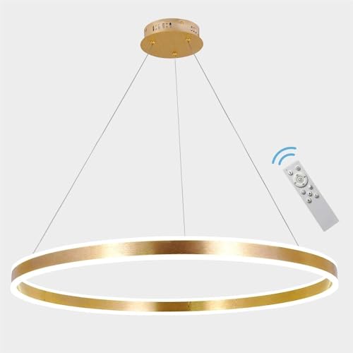 Lustre LED gold dimmable 32" chic pour salon et salle à manger