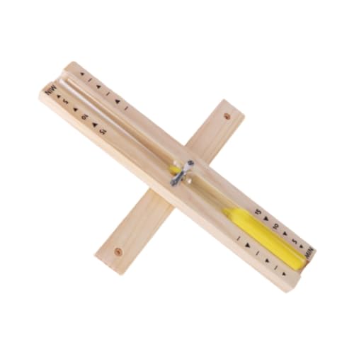 perfk Sauna sablier sable minuteur 30 minutes Horloge de sable tournante outil de gestion du temps de verre en bois de bois pratique pour le sauna de bain, Jaune