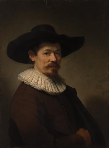 Tableaux peinture sur toile pour chambre, portrait de Rembrandt 60x90cm style déco nordique