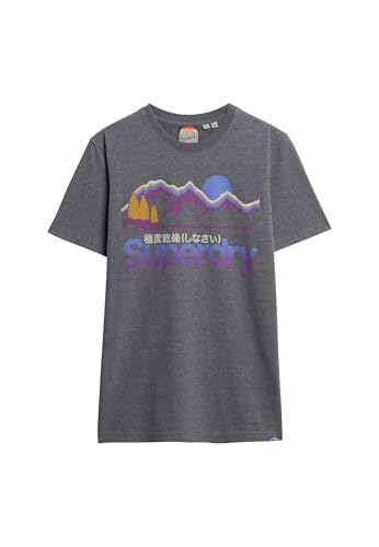 Superdry Herren Great Outdoors T-Shirt mit Grafik Granit Grau Meliert XXL