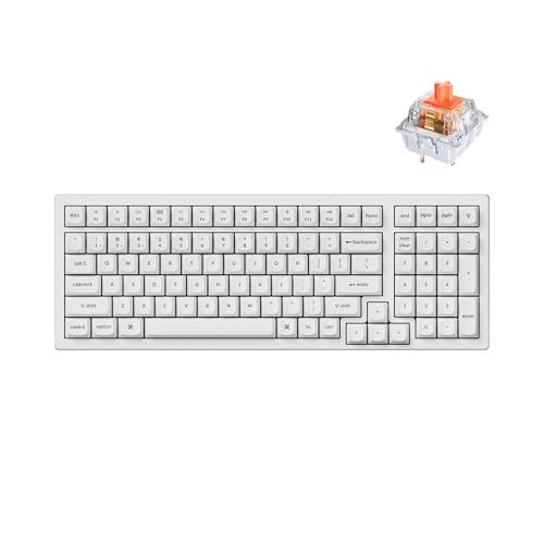 Image of Keychron K4 Pro QMK /VIA Bluetooth Wireless Mechanical Keyboard, 96% Layout Custom Programmable Gaming Keyboard with White Backlit, Hot-Swappable K Pro Silent Red Switch for Mac Windows Linux - White