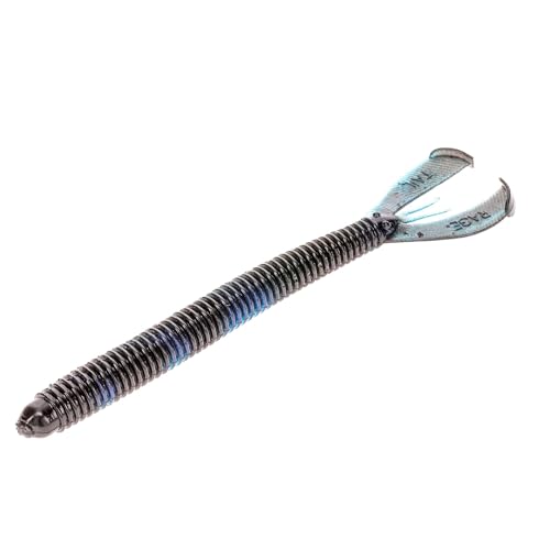 Strike King (RGTTCUT6-808) Rage Twin Tail Menace Worm Soft Bait Fishing Lure, Color 808 - Black Blue Swirl, 6"